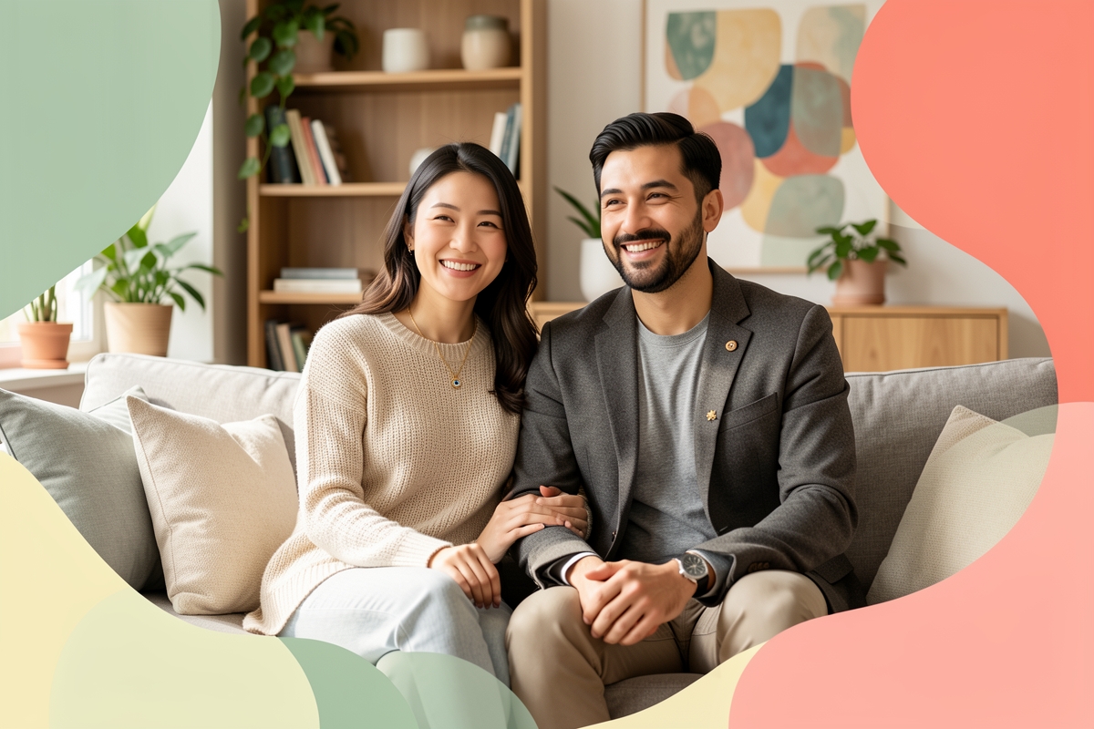 A modern married couple, cosy and happy together — LumiWed Journal